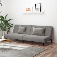  2-Seater Sofa Bed Light Grey Velvet