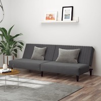  2-Seater Sofa Bed Dark Grey Velvet