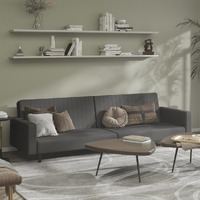  2-Seater Sofa Bed Dark Grey Velvet