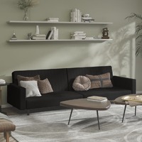  2-Seater Sofa Bed Black Velvet