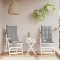  Highback Chair Cushions 2 pcs Grey Oxford Fabric