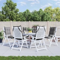  Highback Chair Cushions 6 pcs Grey Oxford Fabric
