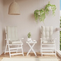  Highback Chair Cushions 2 pcs Cream Oxford Fabric