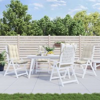  Highback Chair Cushions 4 pcs Cream Oxford Fabric