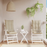  Highback Chair Cushions 2 pcs Beige Oxford Fabric