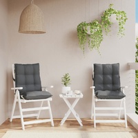  Lowback Chair Cushions 2 pcs Anthracite Oxford Fabric