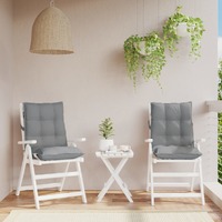  Lowback Chair Cushions 2 pcs Grey Oxford Fabric