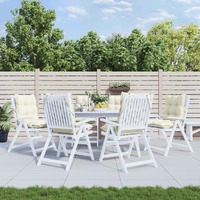  Lowback Chair Cushions 6 pcs Cream Oxford Fabric