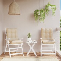  Lowback Chair Cushions 2 pcs Beige Oxford Fabric