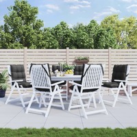  Lowback Chair Cushions 6 pcs Black Oxford Fabric