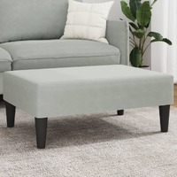  Footstool Light Grey 77x55x31 cm Velvet