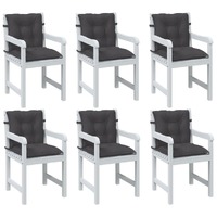  Lowback Chair Cushions 6 pcs Melange Anthracite 100x50x7 cm Fabric