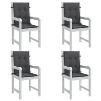  Lowback Chair Cushions 4 pcs Melange Anthracite 100x50x4 cm Fabric