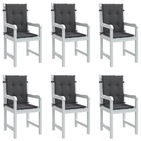  Lowback Chair Cushions 6 pcs Melange Anthracite 100x50x4 cm Fabric