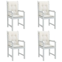  Lowback Chair Cushions 4 pcs Melange Cream 100x50x4 cm Fabric