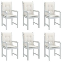  Lowback Chair Cushions 6 pcs Melange Cream 100x50x4 cm Fabric