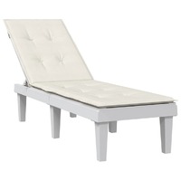  Deck Chair Cushion Melange Cream (75+105)x50x3 cm Fabric
