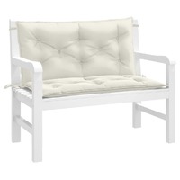  Garden Bench Cushions 2 pcs Melange Cream 100x50x7 cm Fabric