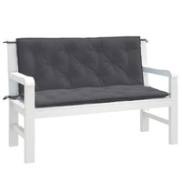  Garden Bench Cushions 2 pcs Melange Anthracite 120x50x7 cm Fabric