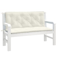  Garden Bench Cushions 2 pcs Melange Cream 120x50x7 cm Fabric