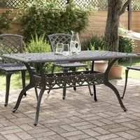  Garden Table Black 150x90x72 cm Cast Aluminium