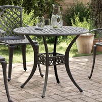  Garden Table Black Ø90x75 cm Cast Aluminium