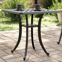  Garden Table Black 53x53x53 cm Cast Aluminium