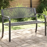  Garden Bench 119 cm Black Steel