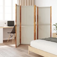  4-Panel Room Divider Light Grey 280x180 cm