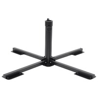  Parasol Base Foldable for Ø38/48 mm Pole Glossy Black Steel