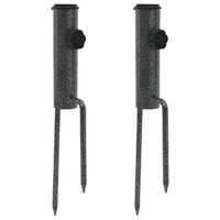  Parasol Stands with Spikes 2 pcs 9x35 cm Galvanised Steel