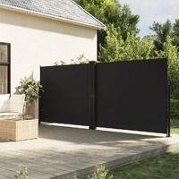  Retractable Side Awning Black 180x1000 cm