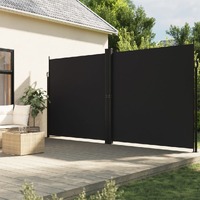  Retractable Side Awning Black 200x1000 cm