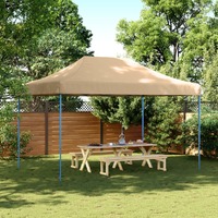  Foldable Party Tent Pop-Up Beige 440x292x315 cm