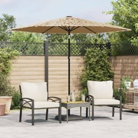  Garden Parasol with Steel Pole Brown 268x268x226 cm