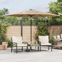  Garden Parasol with Steel Pole Brown 288x288x225 cm