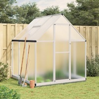  Greenhouse with Base Frame Silver 169x169x202 cm Aluminium