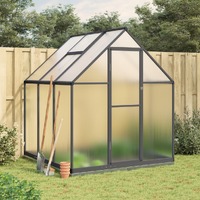  Greenhouse with Base Frame Anthracite 169x169x202 cm Aluminium