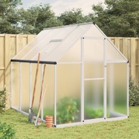  Greenhouse with Base Frame Silver 224x169x195 cm Aluminium