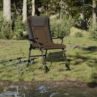 Fishing Chair with Armrest Foldable Taupe