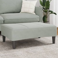  Footstool Light Grey 77x55x31 cm Velvet