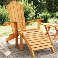  Garden Adirondack Chair with Footrest Solid Wood Teak