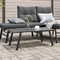  Garden Coffee Table Black 90x45x35 cm Powder-coated Steel