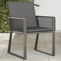  Garden Chairs with Cushions 4 pcs Black Poly Rattan