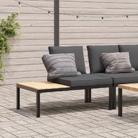  Garden Bench with Cushions Black Aluminium