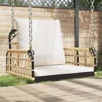  Swing Chair with Cushions 63x58x39 cm Poly Rattan and Steel