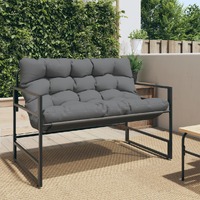  Garden Bench with Cushion Anthracite 113 cm Steel