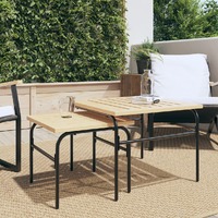  Garden Nest of Coffee Tables 2 pcs Brown and Black Steel
