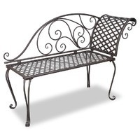  Garden Chaise Lounge 128 cm Steel Antique Brown