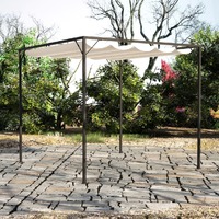  Garden Gazebo with Retractable Roof Canopy